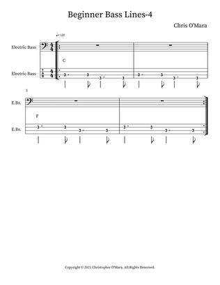 Book cover for Beginner Bass Lines-4