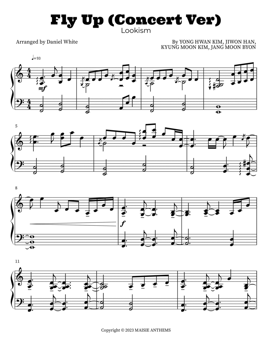 Fly Up (Concert Ver) Piano Solo scores gallery preview page 1