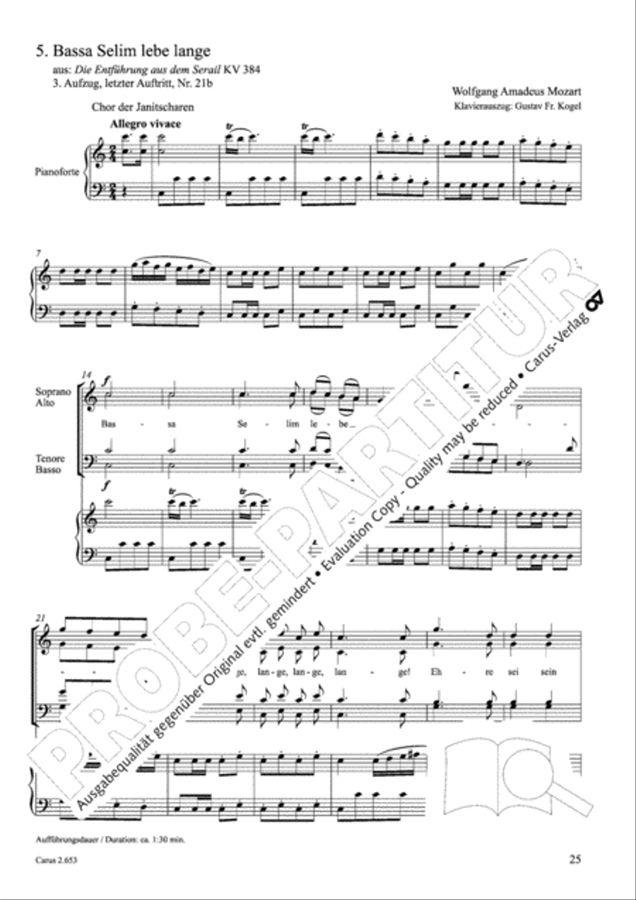 Choral collection Great Opera Choruses - Mozart * Haydn (choir & piano) Choir scores gallery preview page 36