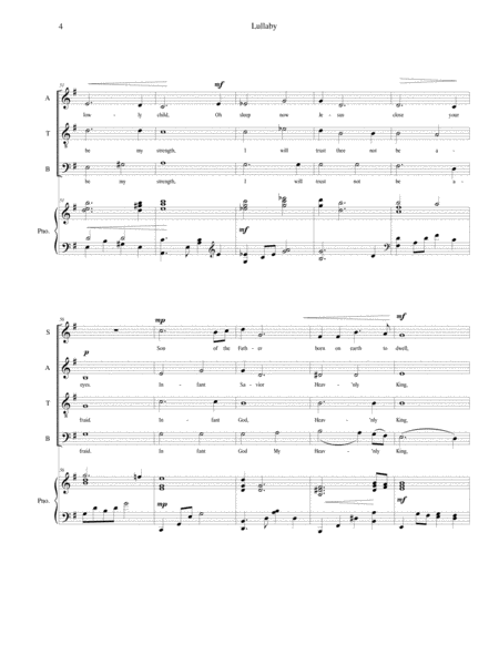 Lullaby - original SATB choir with piano accompaniment image number null