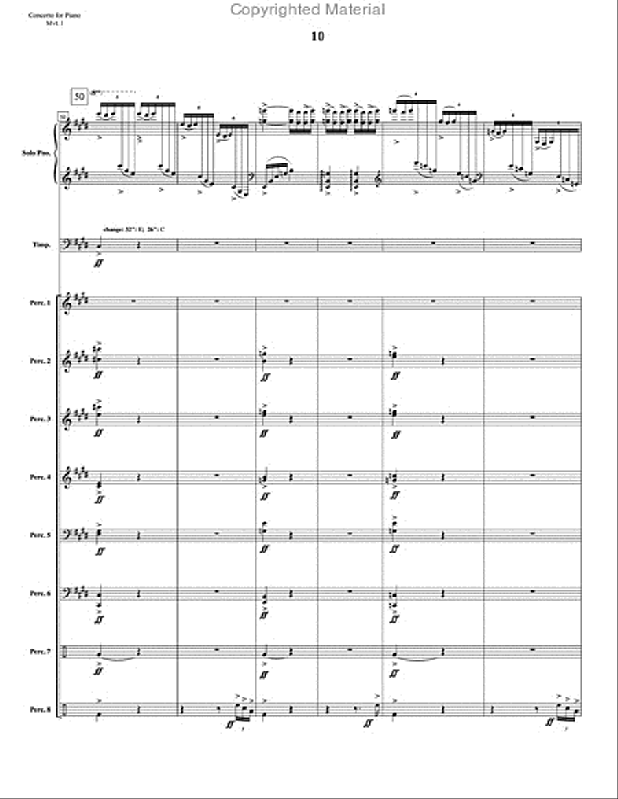 Concerto for Piano and Percussion Orchestra Percussion Ensemble scores gallery preview page 11