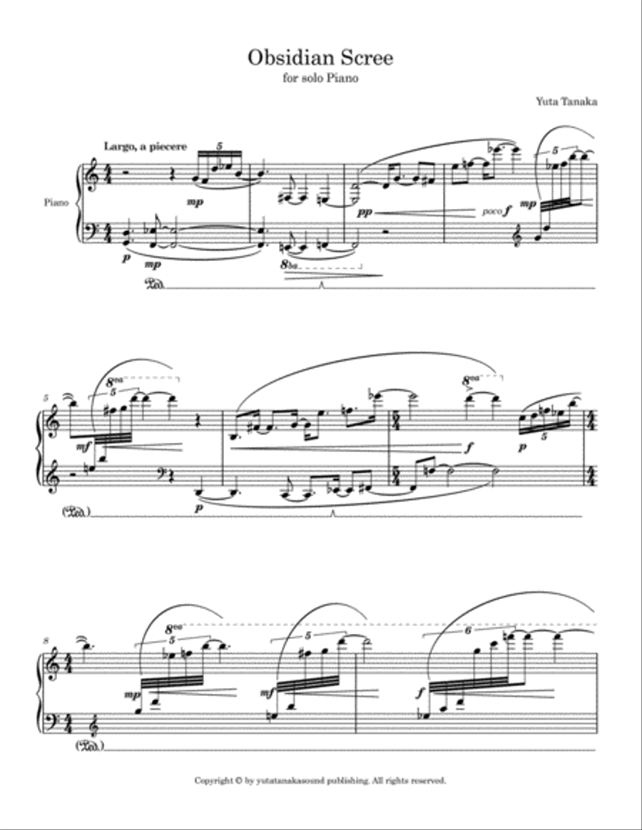Obsidian Scree for solo piano Piano Solo scores gallery preview page 3