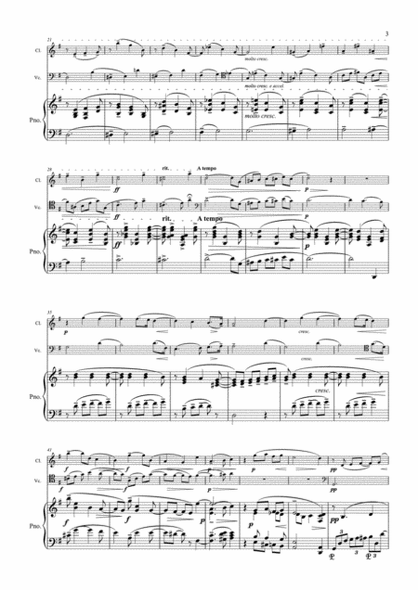 Rachmaninoff - Prelude Op23 No10 - Clarinet, Cello & Piano