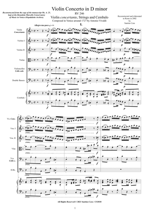 Vivaldi - Violin Concerto in D minor RV 246 for Violin, Strings and Cembalo
