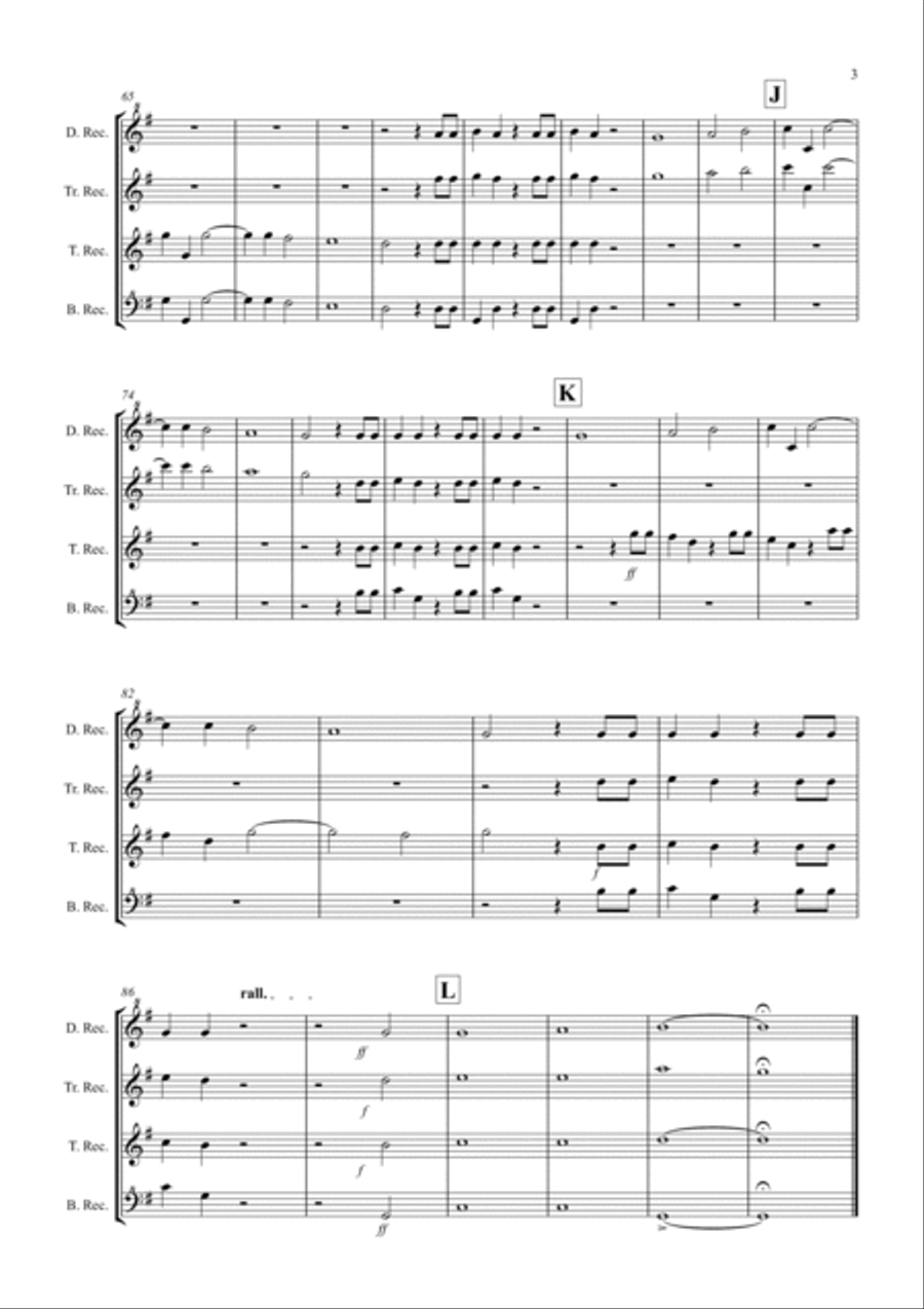 Hallelujah Chorus for Recorder Quartet Recorder scores gallery preview page 3