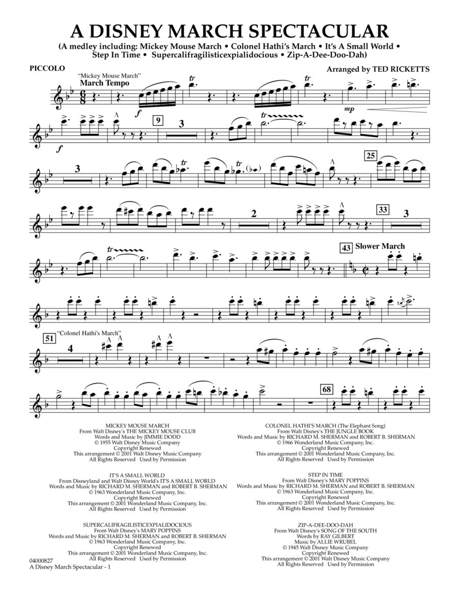 A Disney March Spectacular - Piccolo Piccolo scores gallery preview page 1
