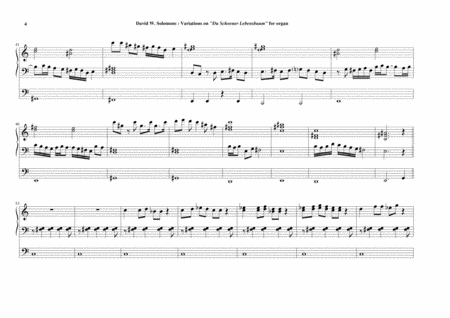 David W. Solomons: Variations on "Du Schoener Lebensbaum" for organ