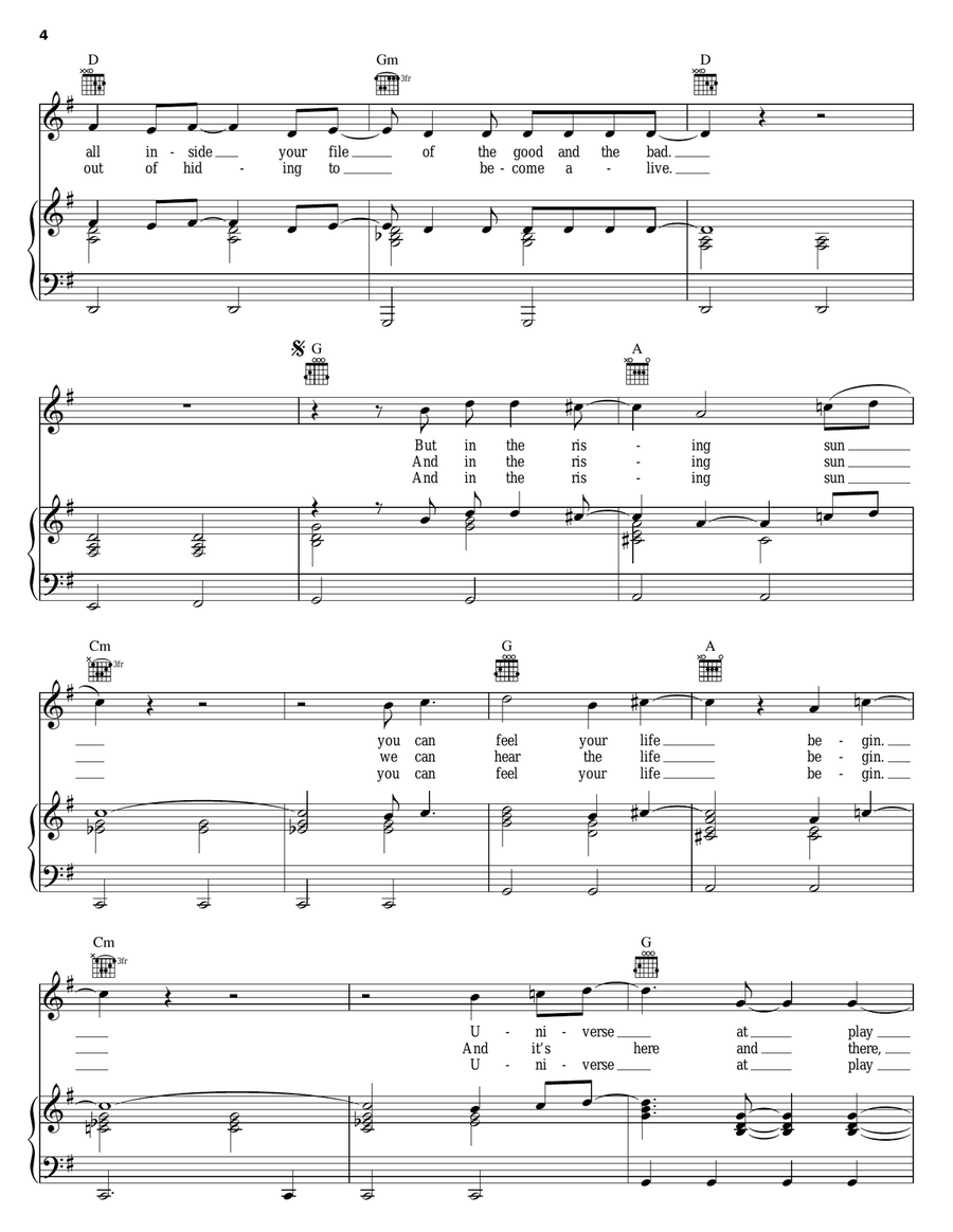 Rising Sun Piano, Vocal, Guitar scores gallery preview page 4