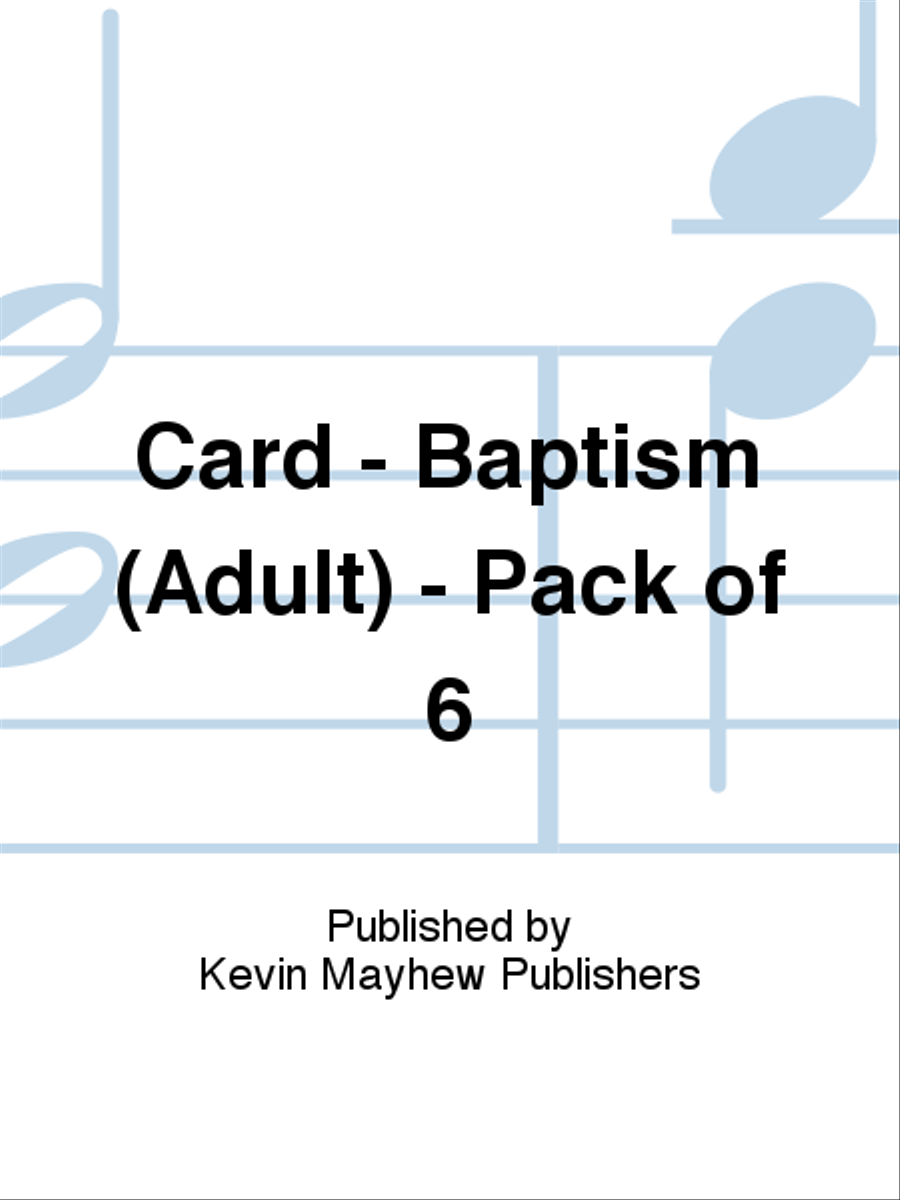 Card - Baptism (Adult) - Pack of 6
