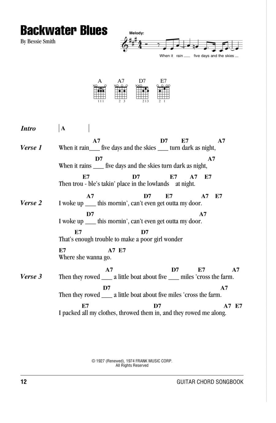 Backwater Blues Backwater Blues Acoustic Guitar scores gallery preview page 1