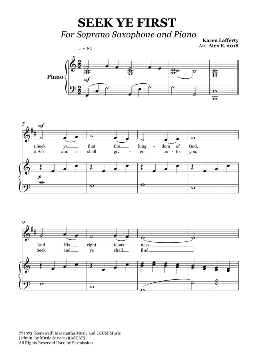 Seek Ye First Chamber Music scores gallery preview page 1