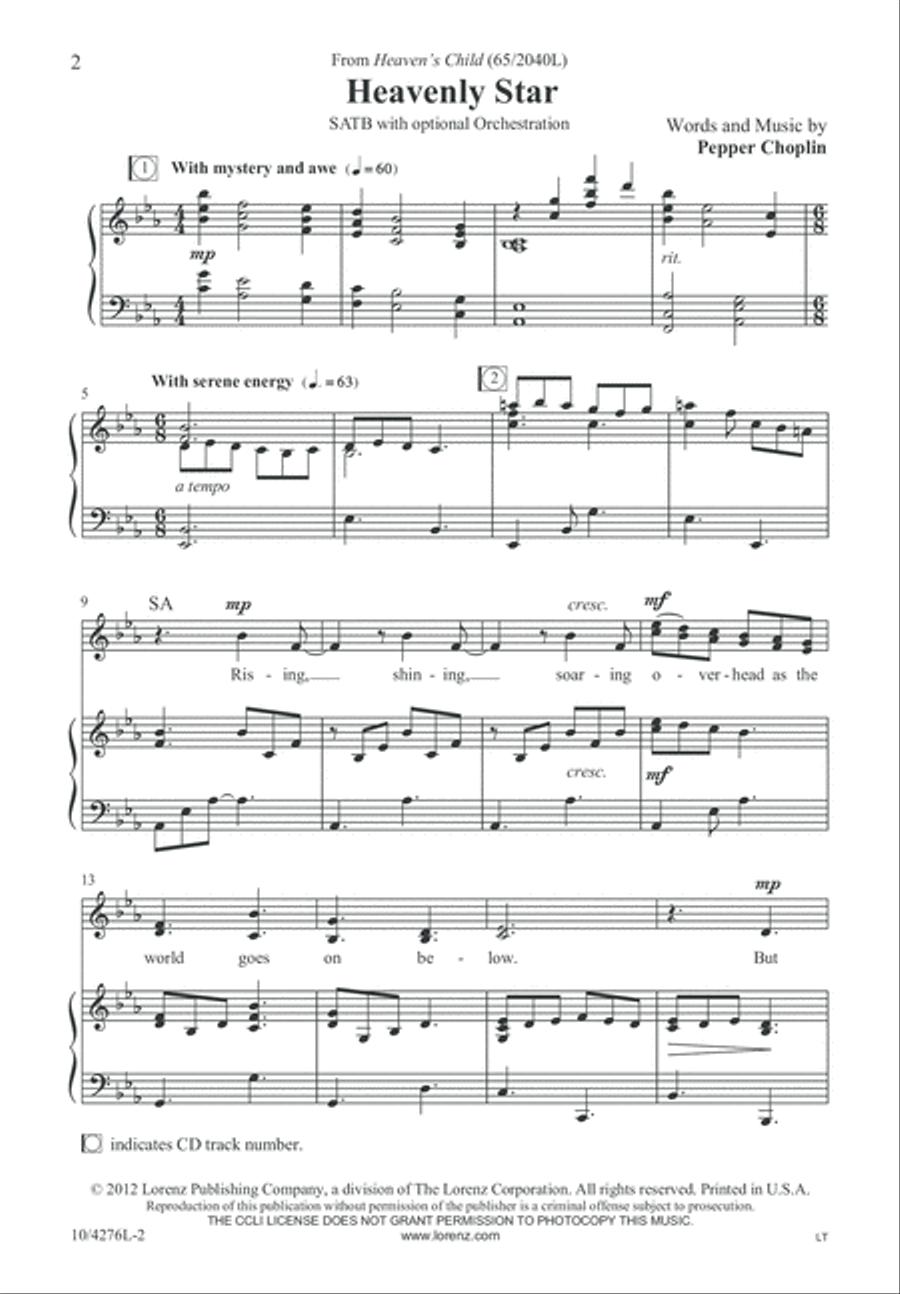 Heavenly Star Heavenly Star 4-Part scores gallery preview page 2