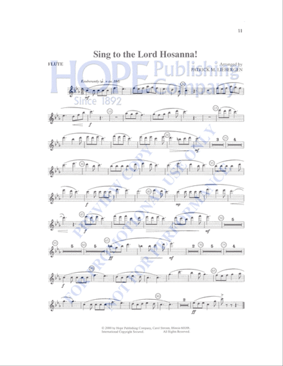 Sing to the Lord Hosanna! image number null