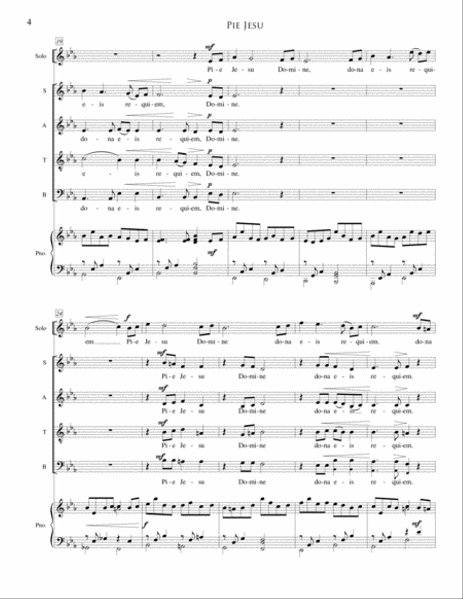 Pie Jesu 4-Part scores gallery preview page 2