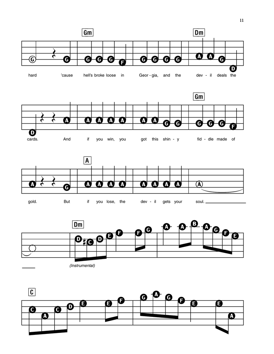 The Devil Went Down To Georgia Electronic Keyboard scores gallery preview page 4