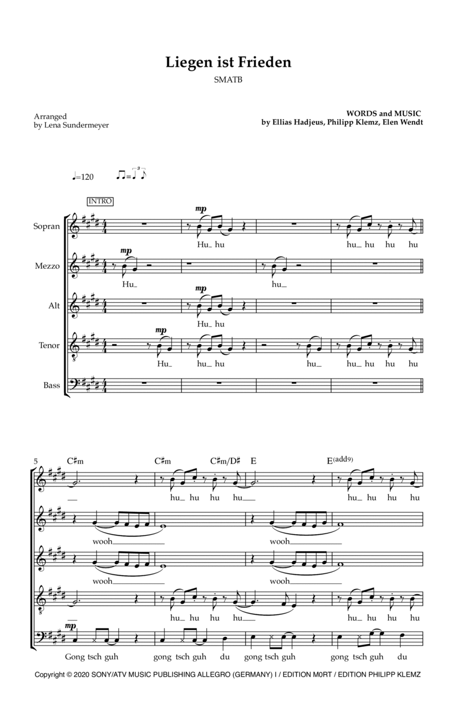 Liegen Ist Frieden A Cappella scores gallery preview page 1