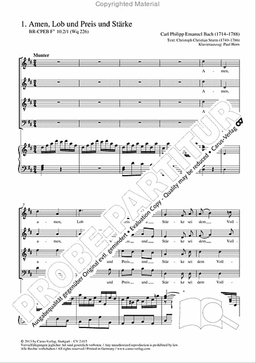 Carl Philipp Emanuel Bach & Gottfried August Homilius. Motets and Choruses Choir scores gallery preview page 6