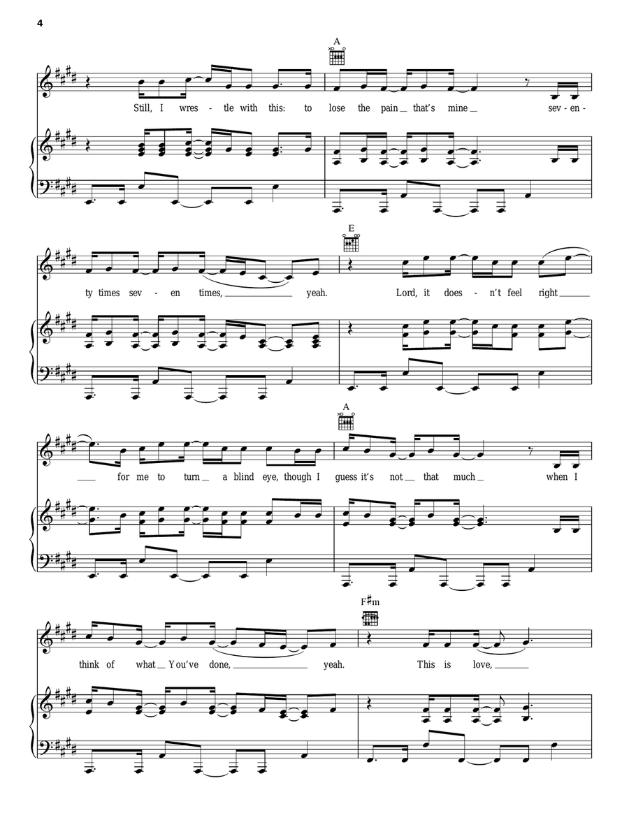 Losing Losing Piano, Vocal, Guitar scores gallery preview page 4