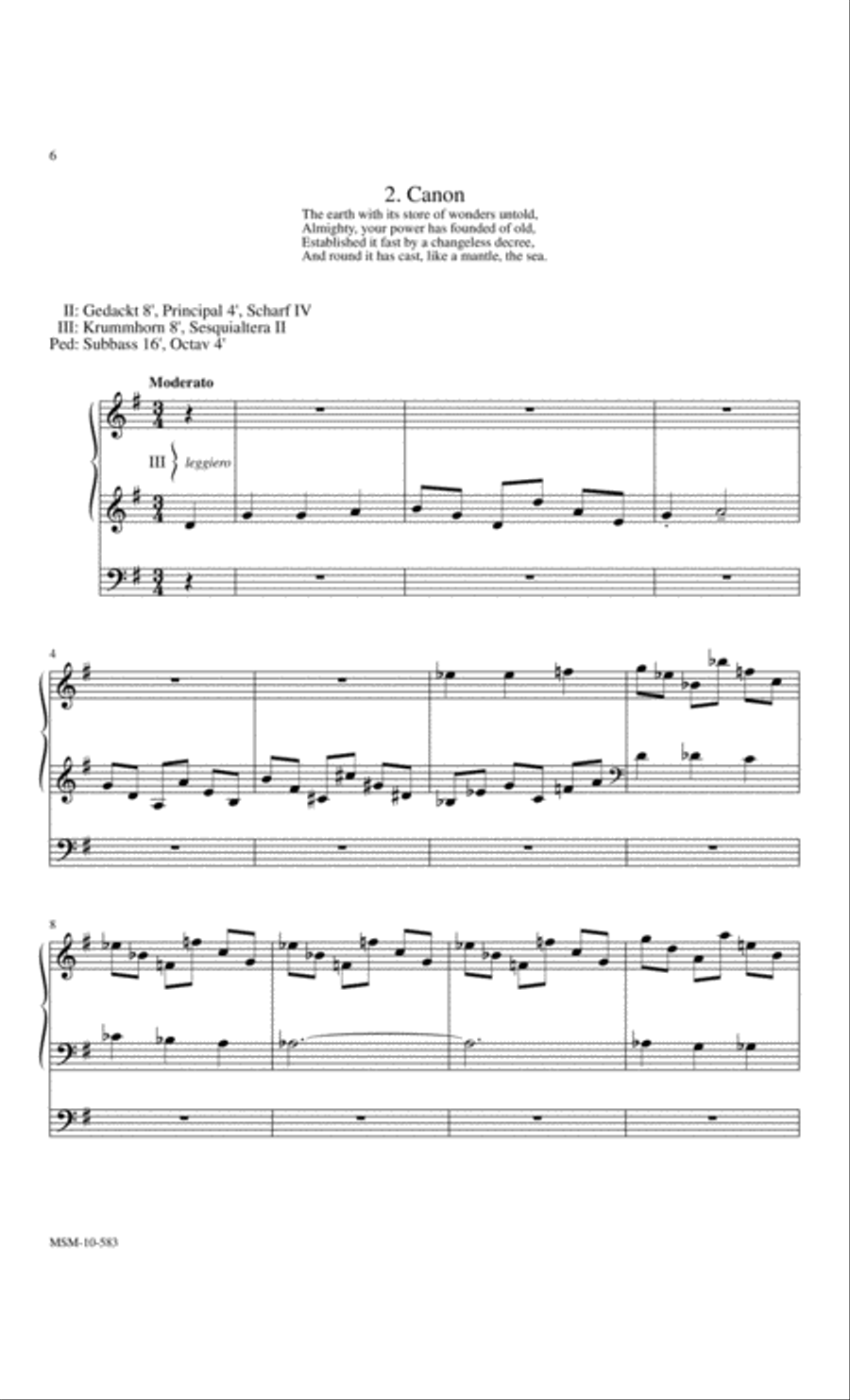 Oh, Worship the King Variations for Organ on Hanover Organ scores gallery preview page 4