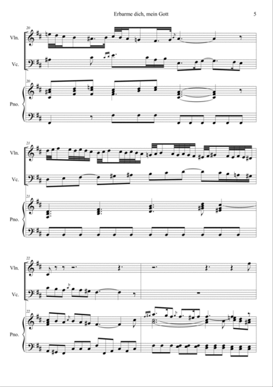 Erbarme dich, mein Gott Erbarme dich, mein Gott Piano Trio scores gallery preview page 5