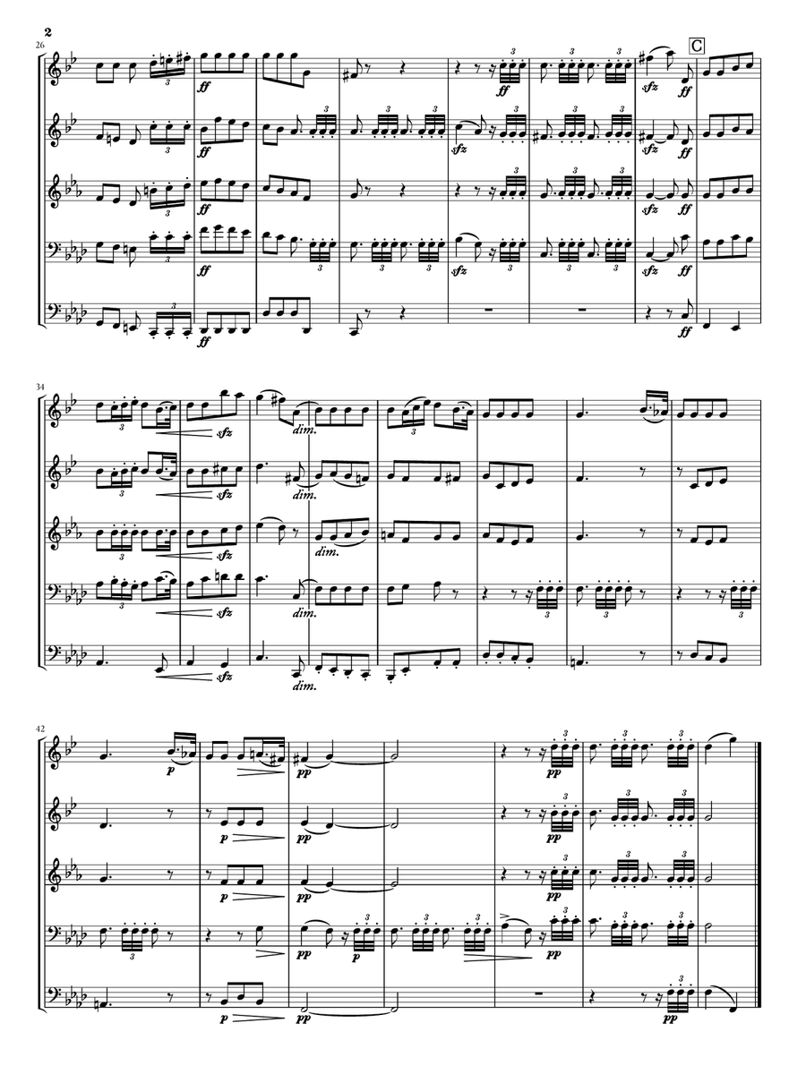 Funeral March for Brass Quintet Brass Quintet scores gallery preview page 2