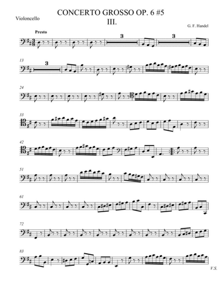Concerto Grosso Op. 6 #5 Movement III