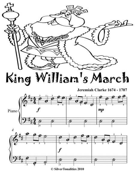 King William's March Easy Piano Sheet Music 2nd Edition