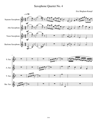 Book cover for Saxophone Quartet No. 4