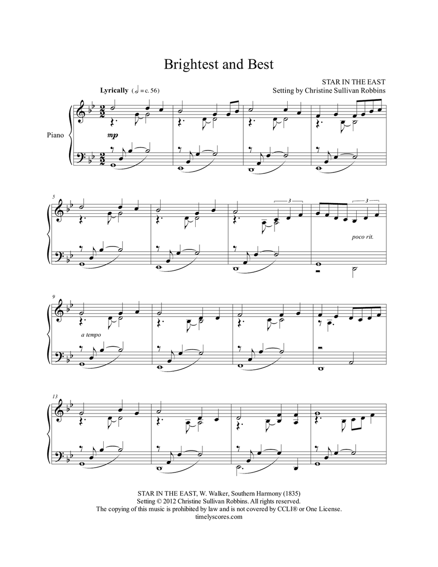 Brightest and Best Piano Solo scores gallery preview page 1