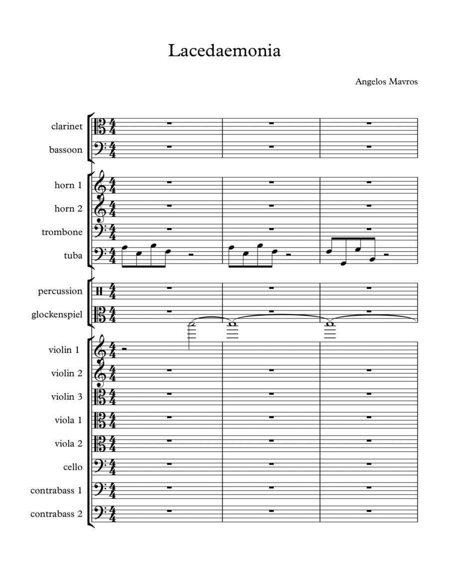 Lacedaemonia - Score Only Full Orchestra scores gallery preview page 1