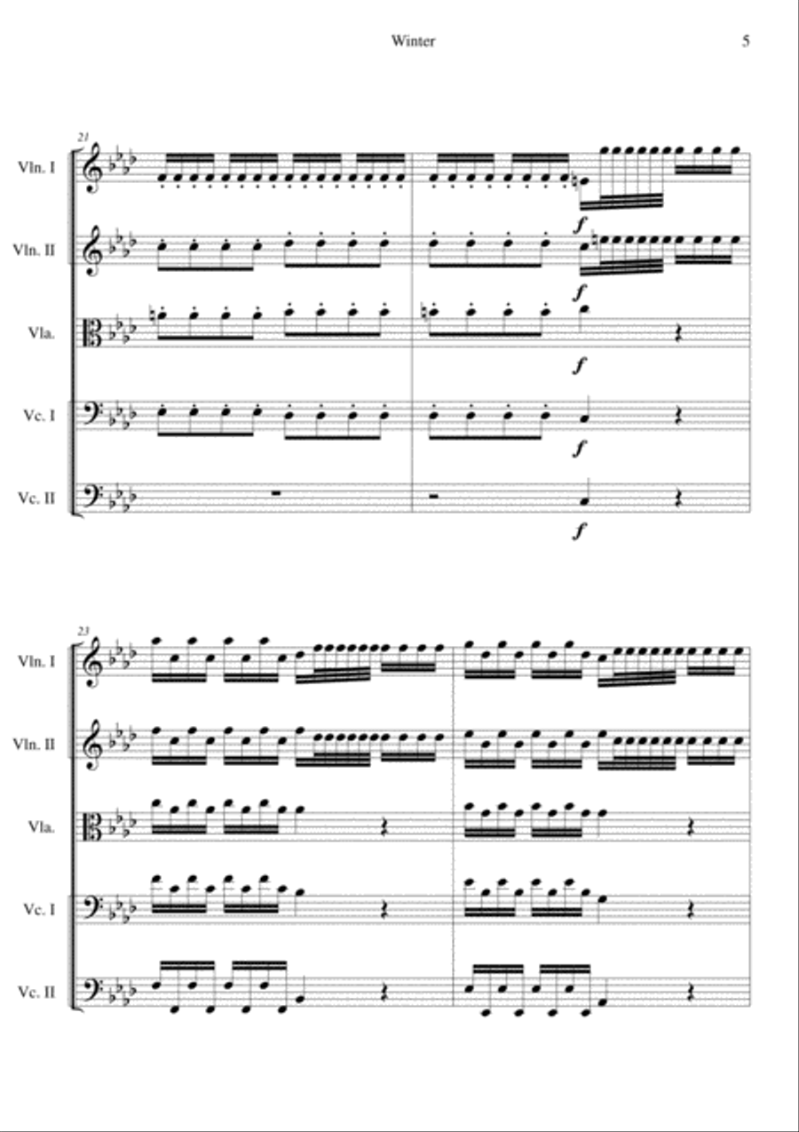 The Four Seasons - Winter 1st Movement Cello scores gallery preview page 5