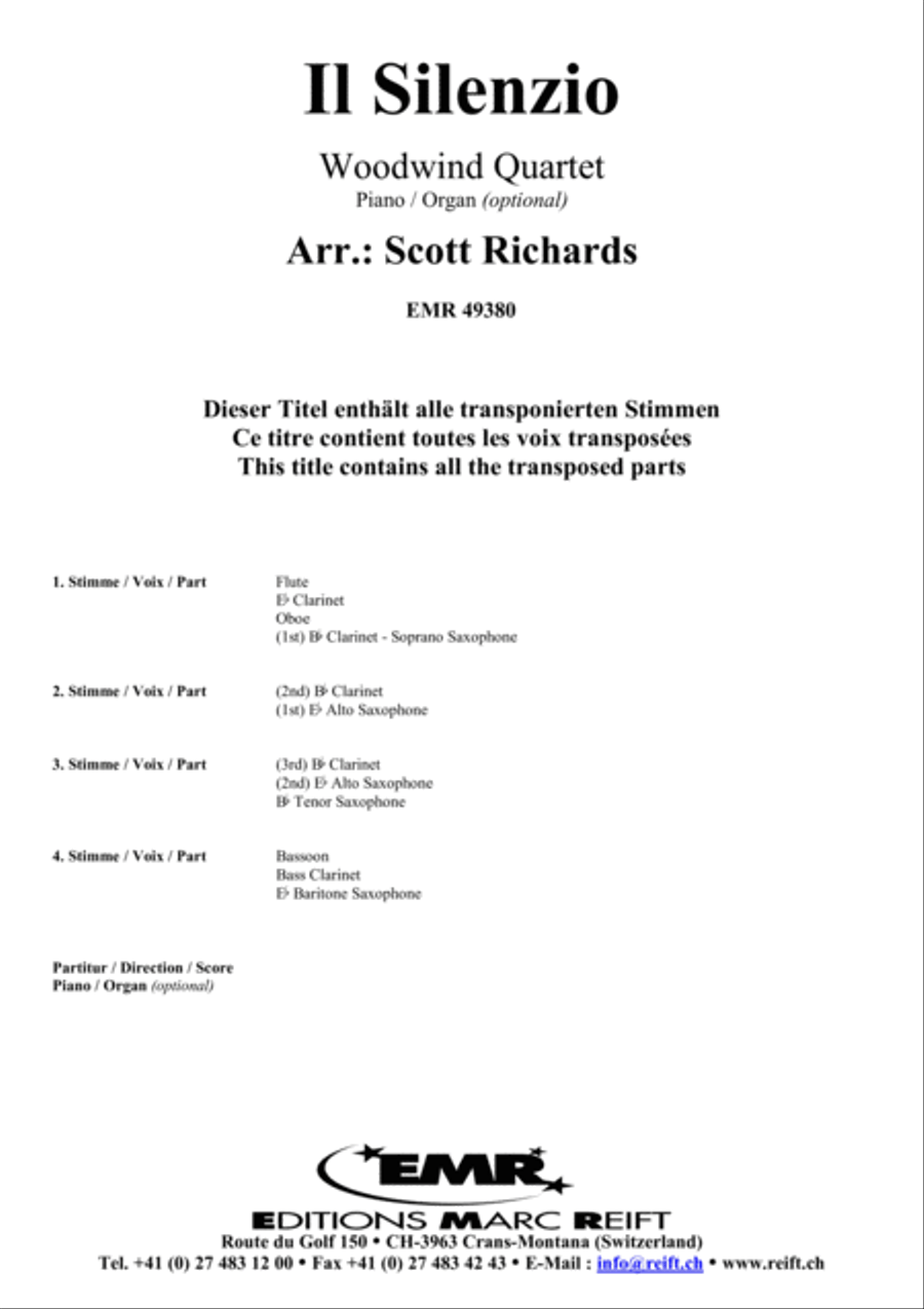 Il Silenzio Woodwind Quartet scores gallery preview page 2