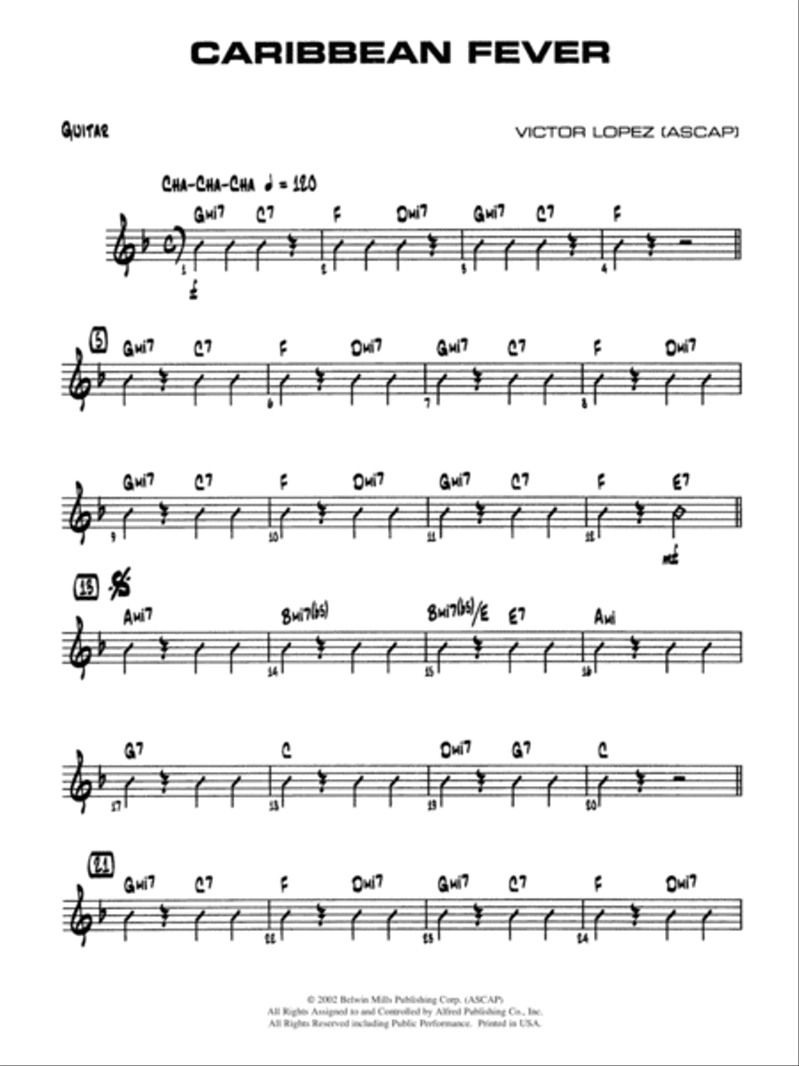 Caribbean Fever: Guitar Jazz Ensemble scores gallery preview page 1