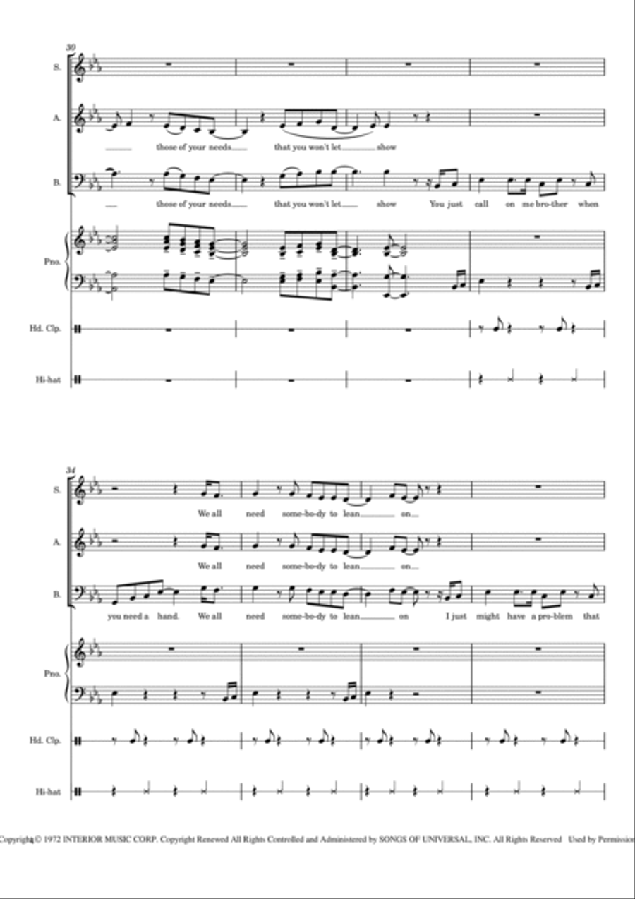 Lean On Me 3-Part scores gallery preview page 4