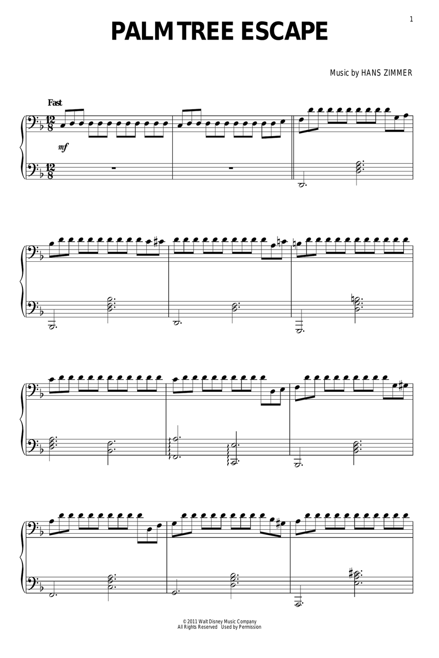 Palm Tree Escape Piano Solo scores gallery preview page 1