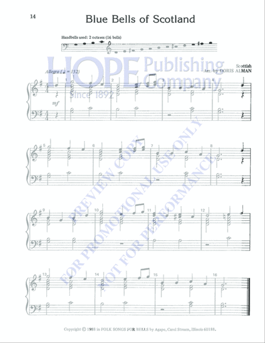 Folk Songs for Bells Folk Songs for Bells 2-Octaves scores gallery preview page 15