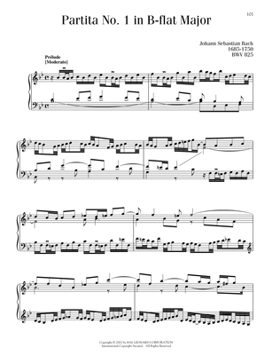 Book cover for Partita No. 1 In B-Flat Major, BWV 825