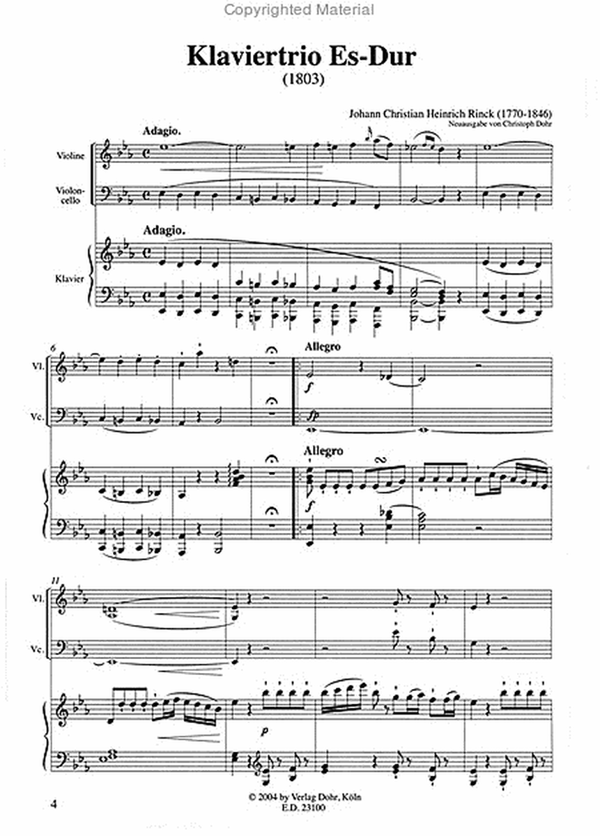 Klaviertrio Es-Dur o.op. (1803/04)