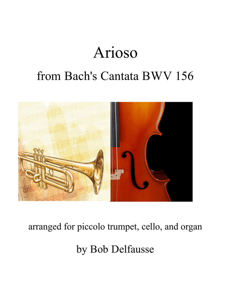 Arioso from Bach's Cantata BWV 156, arranged for piccolo trumpet, cello, and organ Small Ensemble scores gallery preview page 1