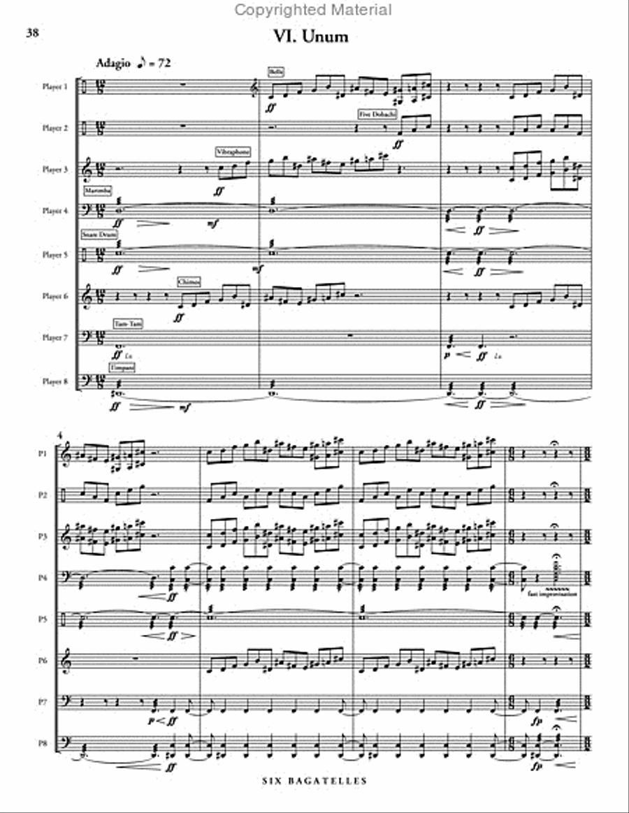 Six Bagatelles (score & parts) Percussion Ensemble scores gallery preview page 13