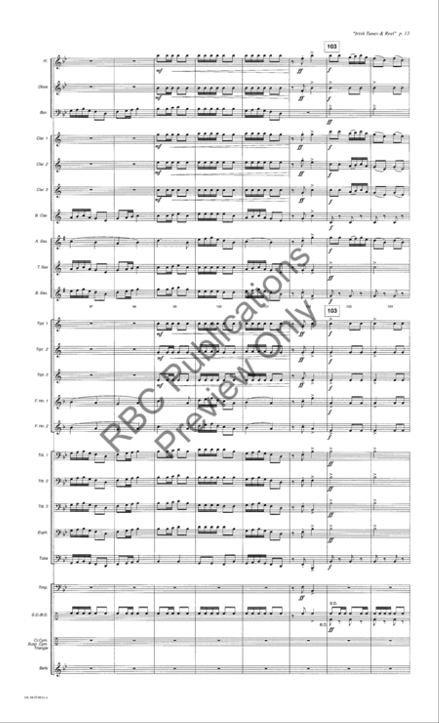 Irish Tunes And Reel (Score) Concert Band scores gallery preview page 16