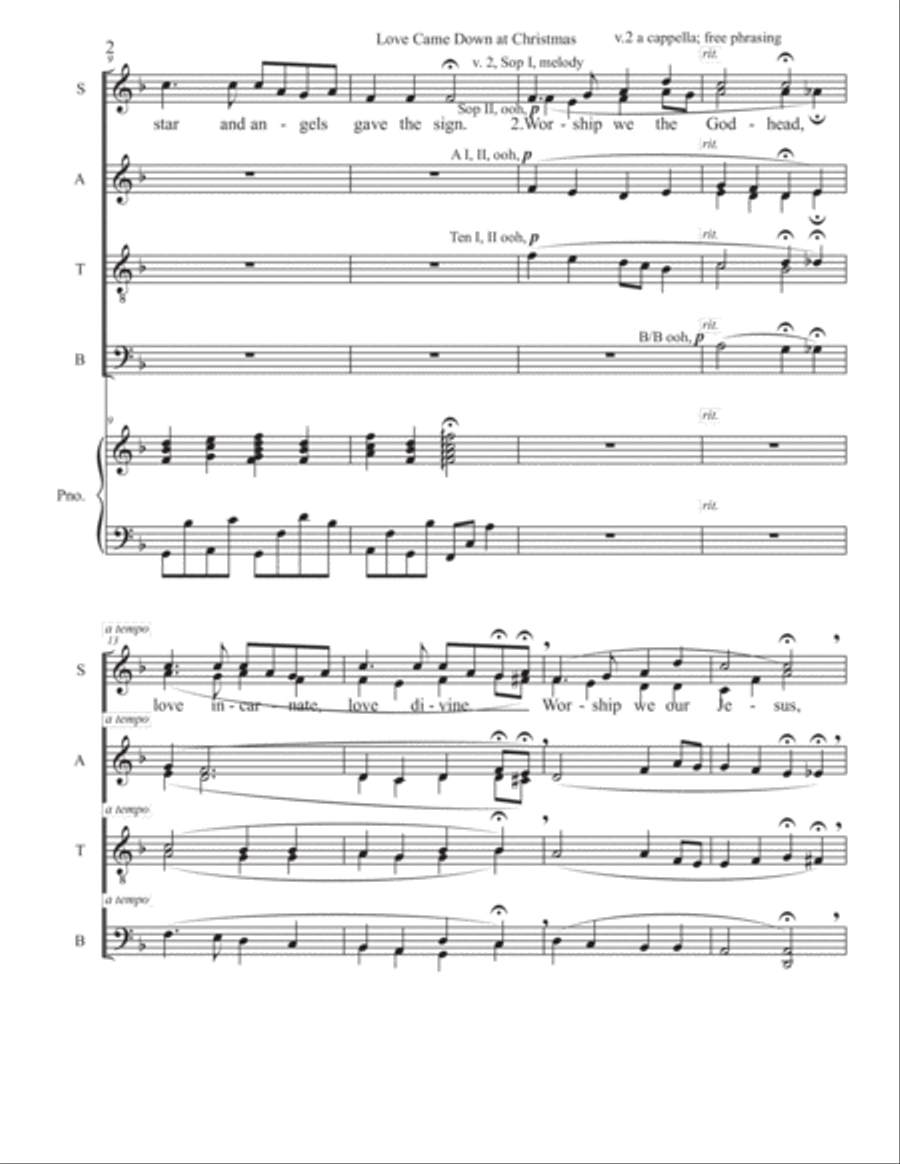 Love Came Down At Christmas 4-Part scores gallery preview page 2