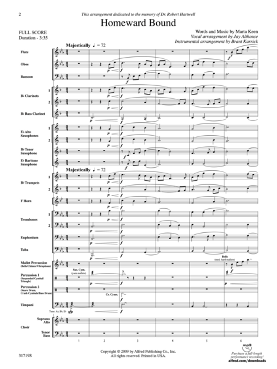 Homeward Bound Homeward Bound Concert Band scores gallery preview page 2