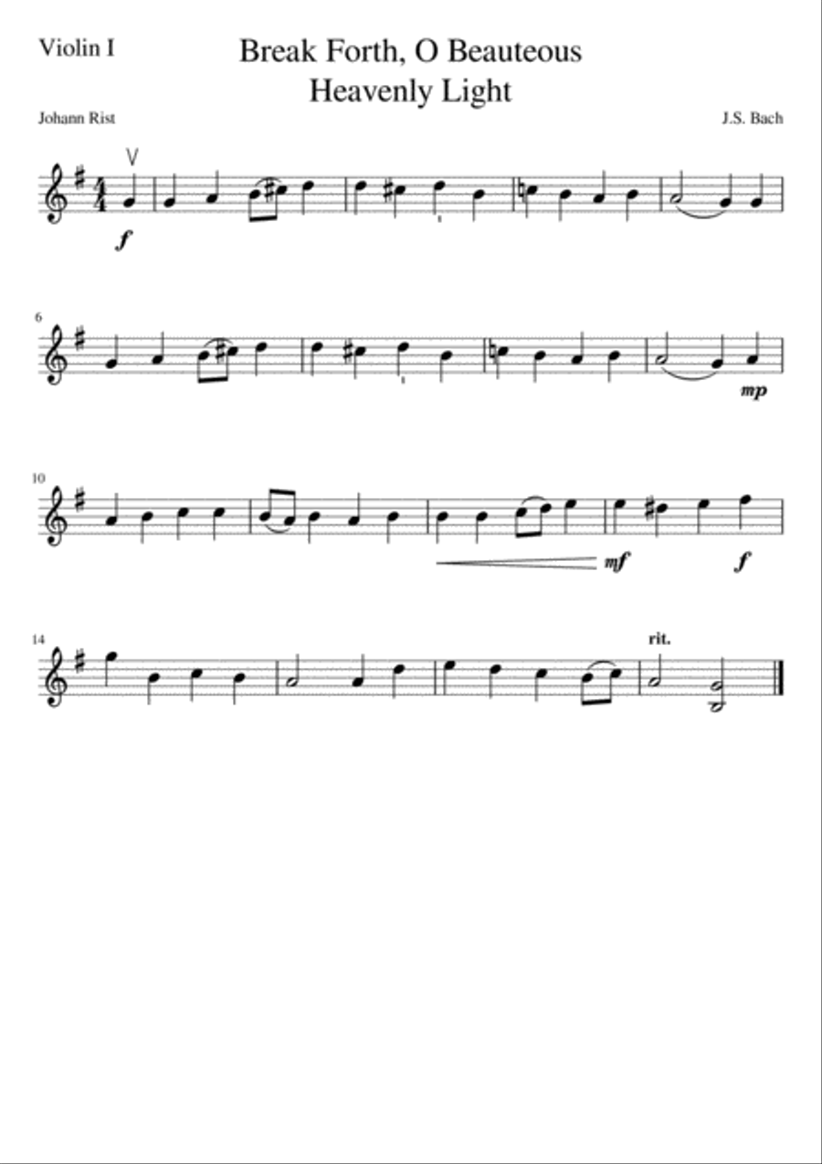 Break Forth, O Beauteous Heavenly Light String Quartet scores gallery preview page 3