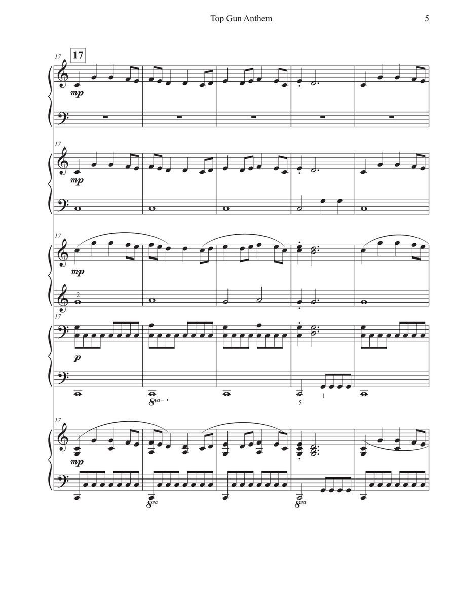 Top Gun: Maverick Anthem Piano Duet scores gallery preview page 6