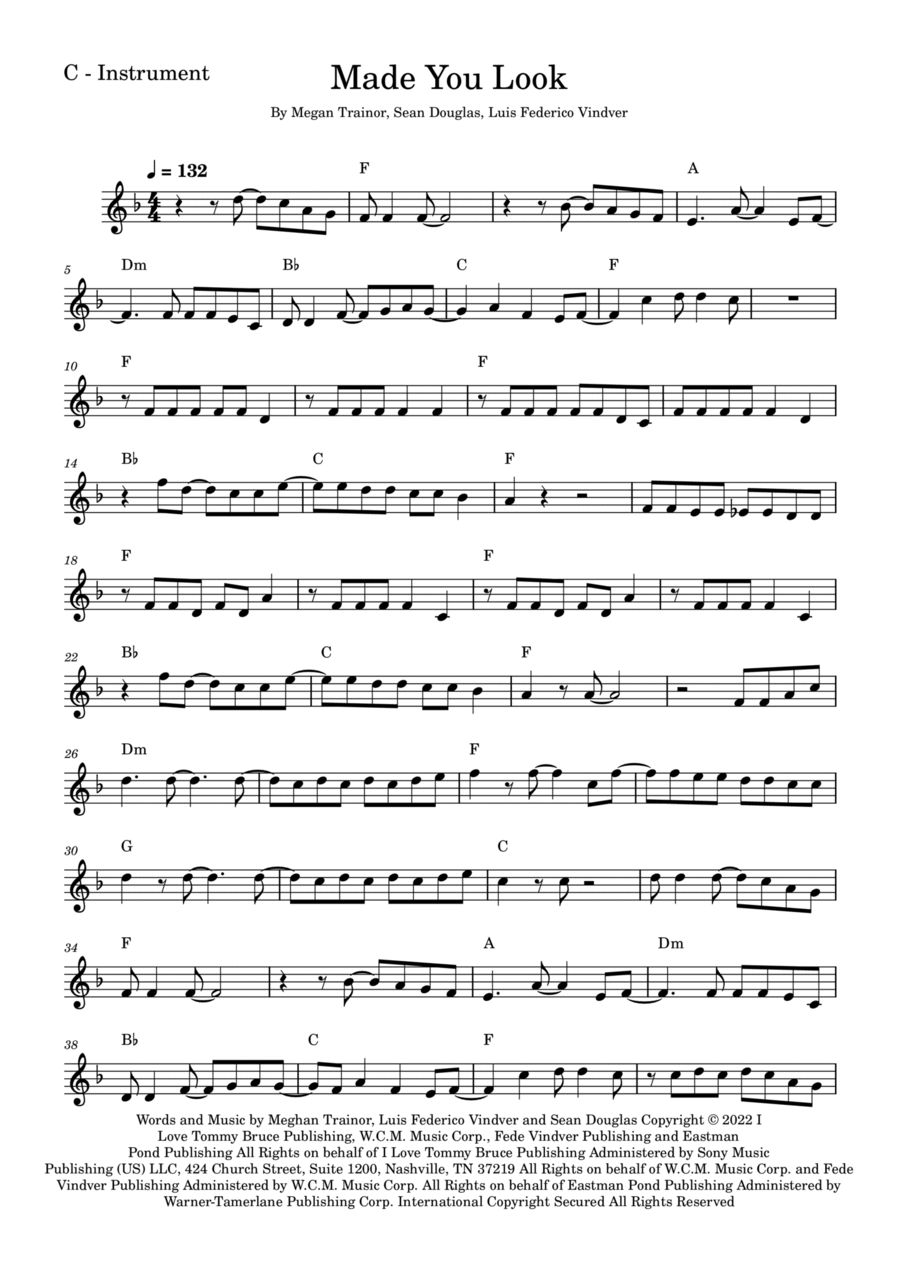 Made You Look Violin Solo scores gallery preview page 1