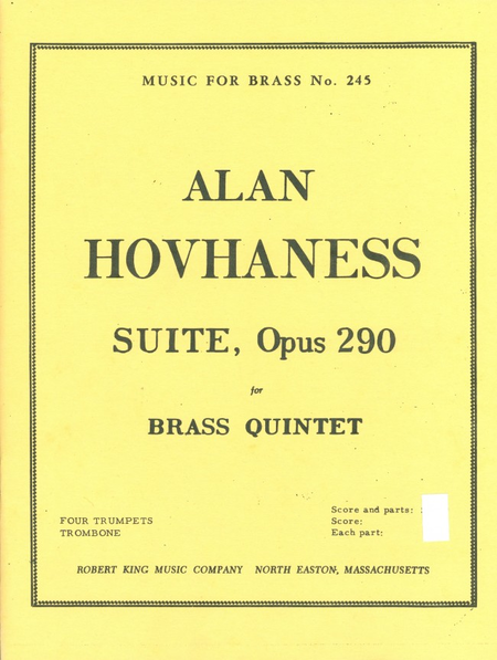 Suite Op290 - Brass Quintet  Sheet Music