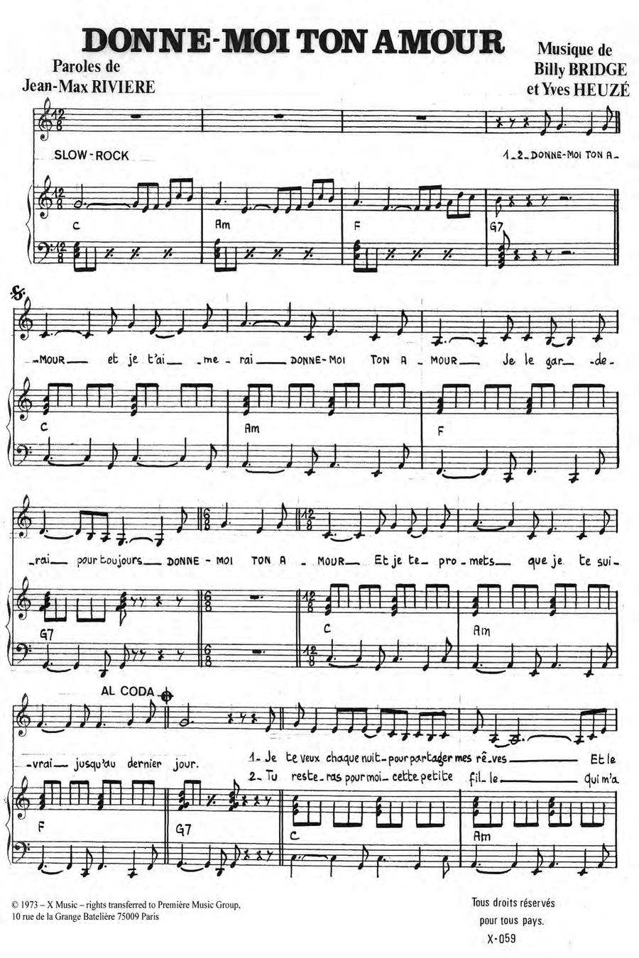 Donne-Moi Ton Amour Voice scores gallery preview page 1