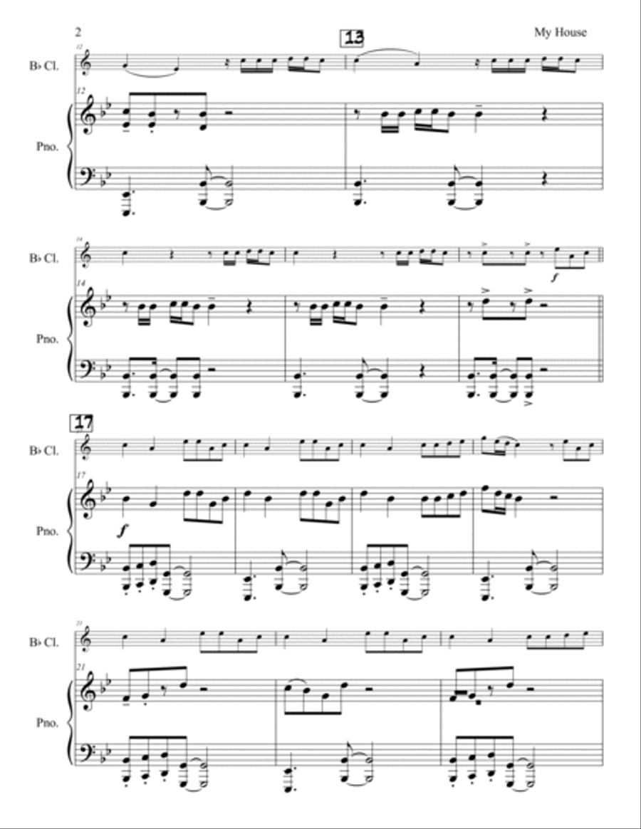 My House B-Flat Clarinet scores gallery preview page 3