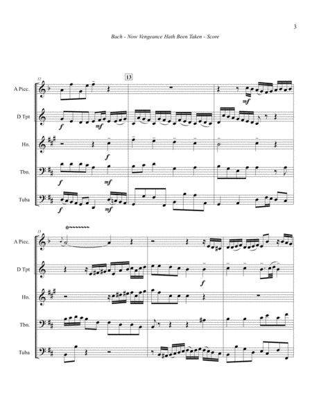 Choral No. 64 from Christmas Oratorio BWV 248 for Brass Quintet image number null